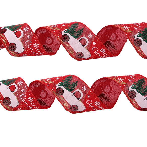 Christmas Decoration Ribbon Red White For Christmas Tree Gift Box Packaging Accessories