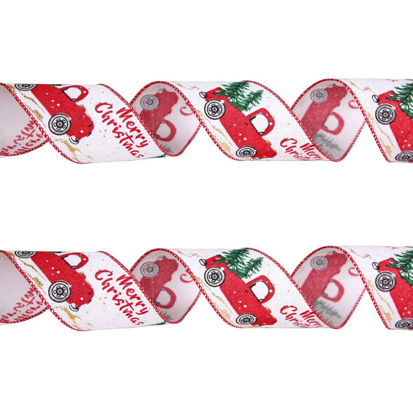 Christmas Decoration Ribbon Red White For Christmas Tree Gift Box Packaging Accessories