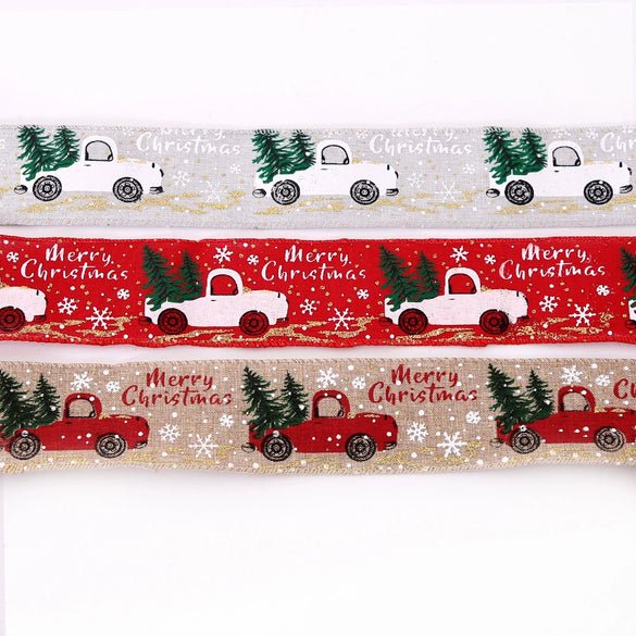 Christmas Decoration Ribbon Red White For Christmas Tree Gift Box Packaging Accessories
