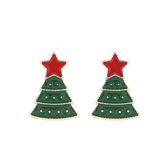 Christmas Earrings Alloy Snowflake Diamond Bell Christmas Tree Cartoon Character Rhombus Ushaped Dropshaped Geometric Animal Zodiac Electroplated