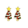 Christmas Earrings Alloy Snowflake Diamond Bell Christmas Tree Cartoon Character Rhombus Ushaped Dropshaped Geometric Animal Zodiac Electroplated