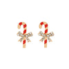 Christmas Earrings Alloy Snowflake Diamond Bell Christmas Tree Cartoon Character Rhombus Ushaped Dropshaped Geometric Animal Zodiac Electroplated