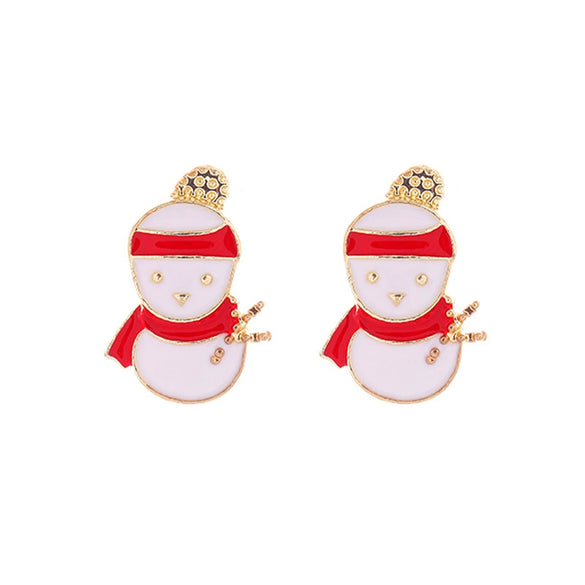 Christmas Earrings Alloy Snowflake Diamond Bell Christmas Tree Cartoon Character Rhombus Ushaped Dropshaped Geometric Animal Zodiac Electroplated