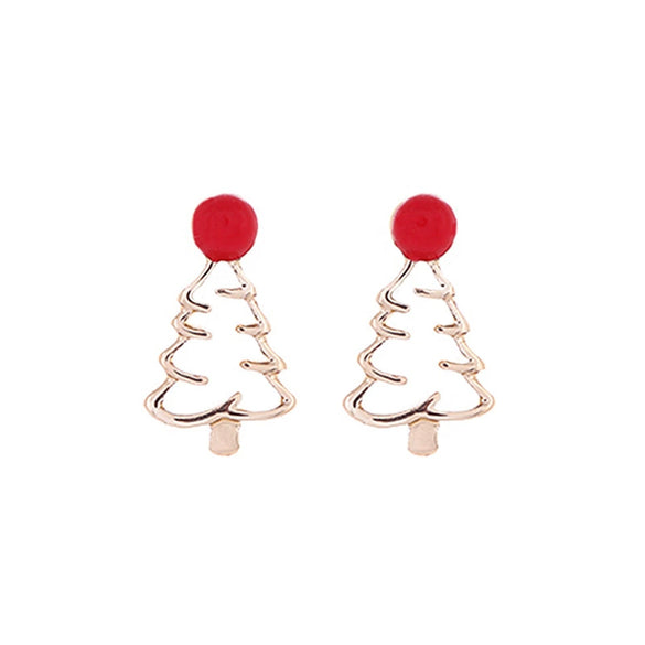 Christmas Earrings Alloy Snowflake Diamond Bell Christmas Tree Cartoon Character Rhombus Ushaped Dropshaped Geometric Animal Zodiac Electroplated