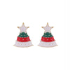 Christmas Earrings Alloy Snowflake Diamond Bell Christmas Tree Cartoon Character Rhombus Ushaped Dropshaped Geometric Animal Zodiac Electroplated