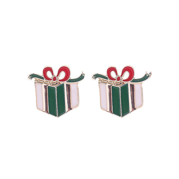 Christmas Earrings Alloy Snowflake Diamond Bell Christmas Tree Cartoon Character Rhombus Ushaped Dropshaped Geometric Animal Zodiac Electroplated