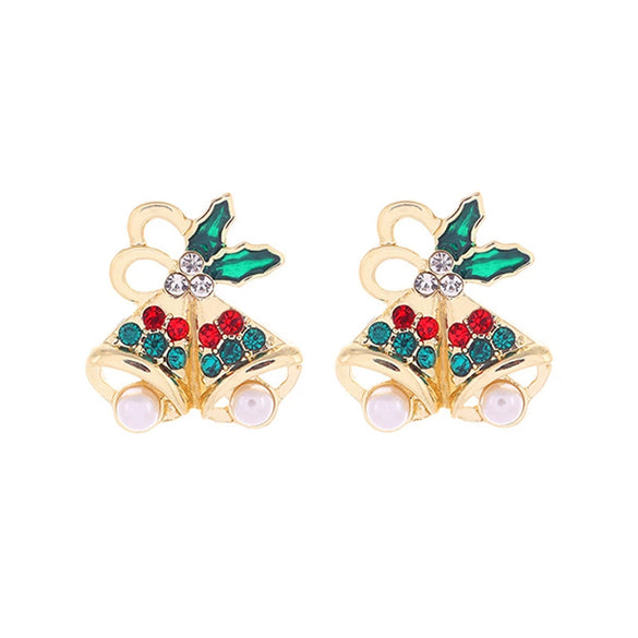Christmas Earrings Alloy Snowflake Diamond Bell Christmas Tree Cartoon Character Rhombus Ushaped Dropshaped Geometric Animal Zodiac Electroplated