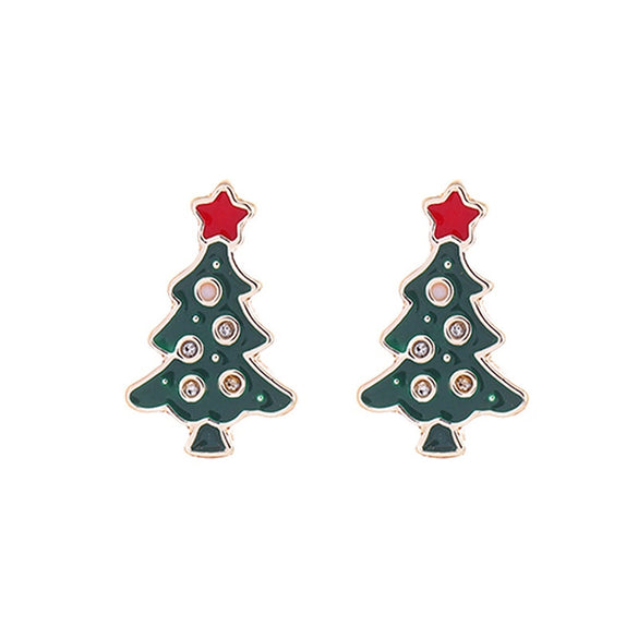 Christmas Earrings Alloy Snowflake Diamond Bell Christmas Tree Cartoon Character Rhombus Ushaped Dropshaped Geometric Animal Zodiac Electroplated