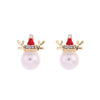 Christmas Earrings Alloy Snowflake Diamond Bell Christmas Tree Cartoon Character Rhombus Ushaped Dropshaped Geometric Animal Zodiac Electroplated