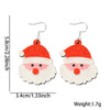 Christmas Earrings Cartoon Santa Claus Elk Snowman Bell Silverplated