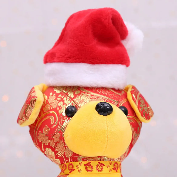 Christmas Flannel Plush Pet Hats Decorations Wholesale Gooddiy