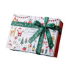 Christmas Gift Box With Red Joy Design Card And Raffia Detail Uv Finish Special Paper Folding Box With Separate Lid And Base