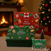 Christmas Gift Box With Red Joy Design Card And Raffia Detail Uv Finish Special Paper Folding Box With Separate Lid And Base