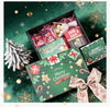 Christmas Gift Box With Red Joy Design Card And Raffia Detail Uv Finish Special Paper Folding Box With Separate Lid And Base