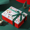 Christmas Gift Box With Red Joy Design Card And Raffia Detail Uv Finish Special Paper Folding Box With Separate Lid And Base