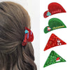 Christmas Glitter Acrylic Handmade Women's Hair Grab Clip