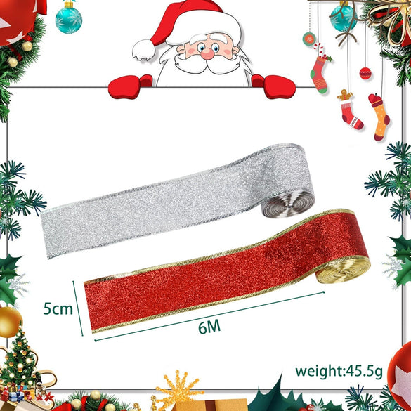 Christmas Glitter Ribbon Cloth Mechanical Holiday Party Decoration