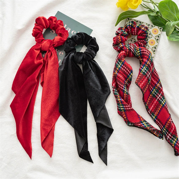 Christmas Hair Accessories Flannelette Ribbon Large Bow Ring Headwear Seiko Craft