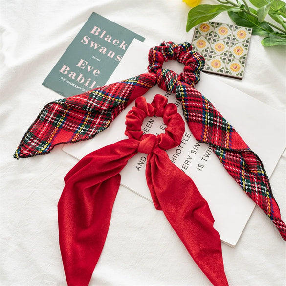 Christmas Hair Accessories Flannelette Ribbon Large Bow Ring Headwear Seiko Craft