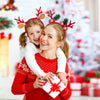 Christmas Hair Band Plastic Flocking Antler Cartoon Headwear