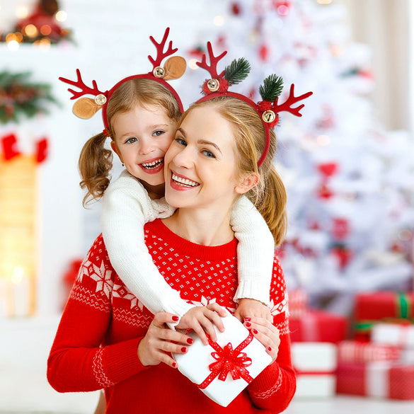 Christmas Hair Band Plastic Flocking Antler Cartoon Headwear