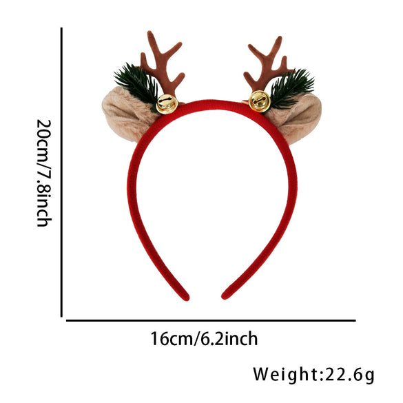 Christmas Hair Band Plastic Flocking Antler Cartoon Headwear