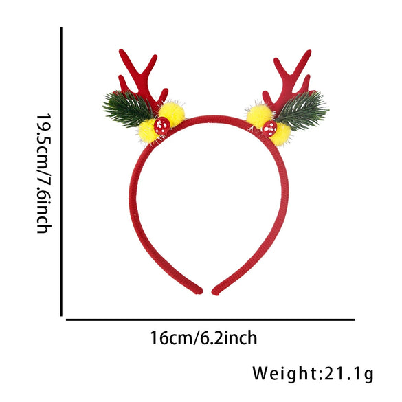 Christmas Hair Band Plastic Flocking Antler Cartoon Headwear