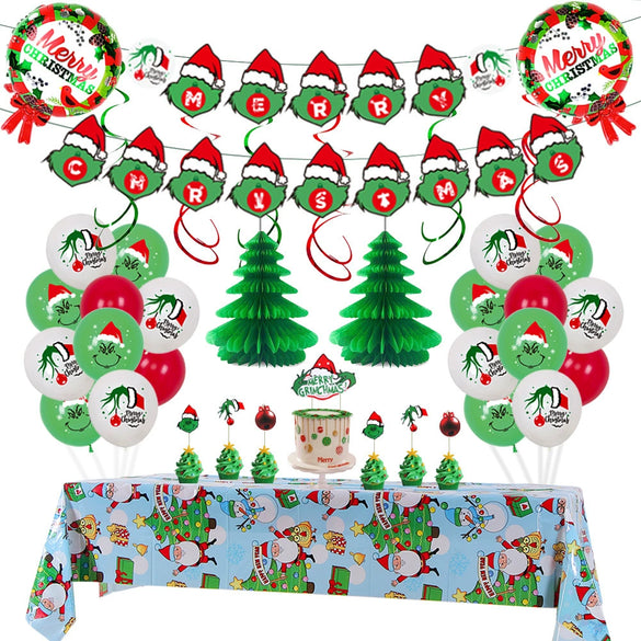 Christmas Latex Balloon Decoration Round Spiral Pattern Party Ornament For Festive Events