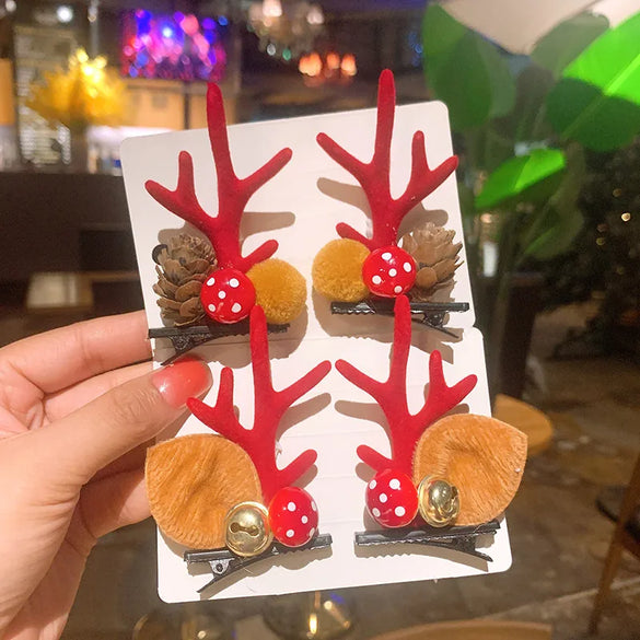 Christmas Moose Antler Hairpin Children Hairpin