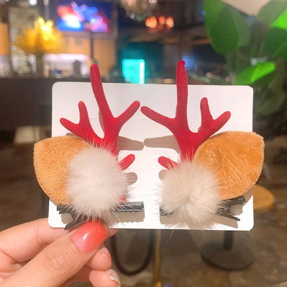 Christmas Moose Antler Hairpin Children Hairpin