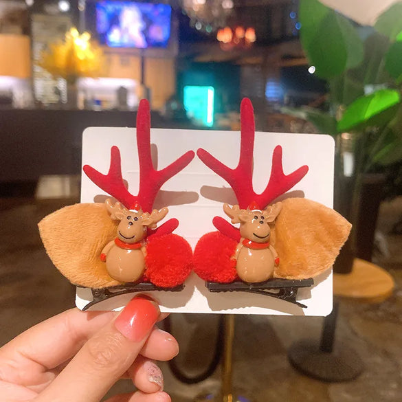 Christmas Moose Antler Hairpin Children Hairpin
