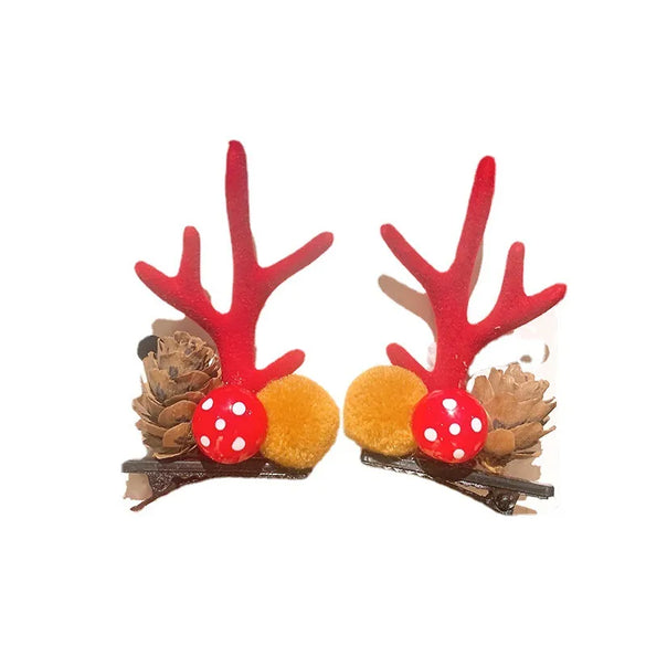 Christmas Moose Antler Hairpin Children Hairpin