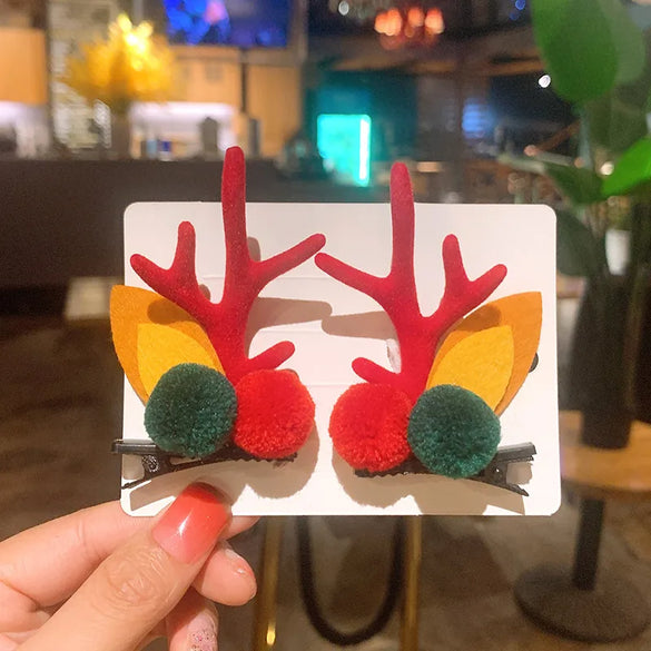 Christmas Moose Antler Hairpin Children Hairpin
