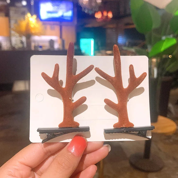 Christmas Moose Antler Hairpin Children Hairpin