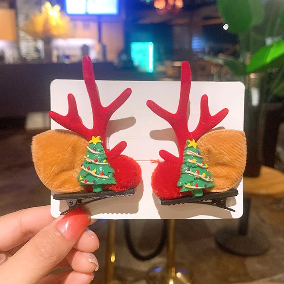 Christmas Moose Antler Hairpin Children Hairpin