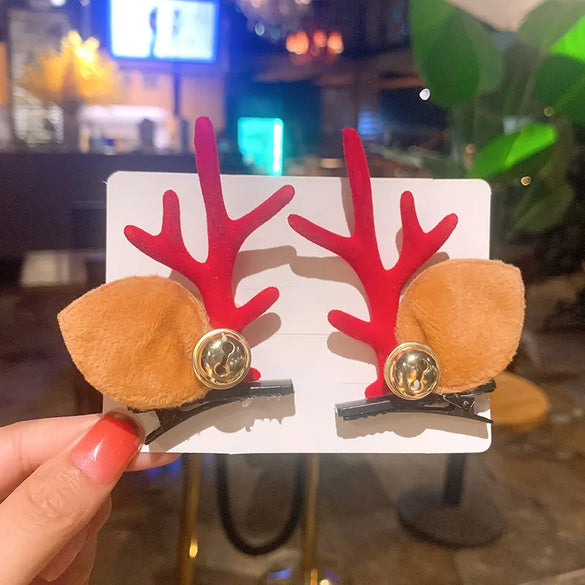 Christmas Moose Antler Hairpin Children Hairpin