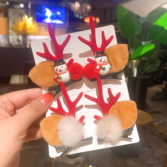 Christmas Moose Antler Hairpin Children Hairpin