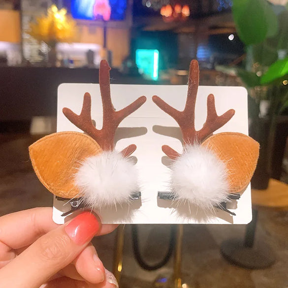 Christmas Moose Antler Hairpin Children Hairpin