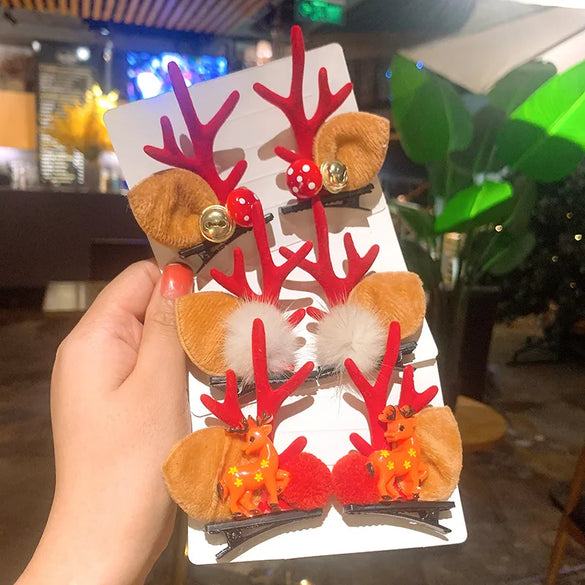 Christmas Moose Antler Hairpin Children Hairpin