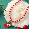 Christmas Necklace Alloy Soft Pottery Rice Beads Geometric Pendant For Women