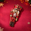 Christmas Nutcracker Soldier Brooch For Women Electroplated Alloy Enamel Cartoon Character Pin With Glaze Drip Finish
