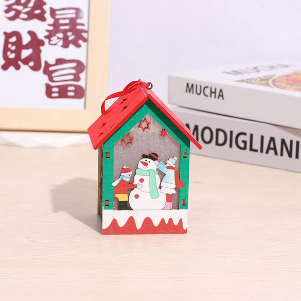 Christmas Pastoral Color Block Wood Holiday Daily