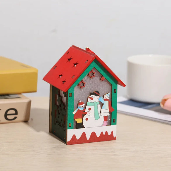 Christmas Pastoral Color Block Wood Holiday Daily