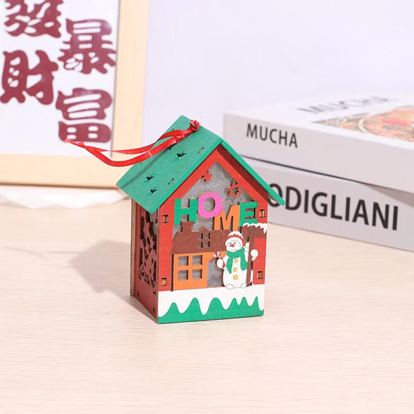 Christmas Pastoral Color Block Wood Holiday Daily