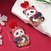 Christmas Printed Acrylic Double Sided Earrings With Snowman Snowflake Elk Gingerbread Man Panda Minimalist Style Unisex