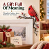 Christmas Red Finch Wooden Bird Ornament Winter Door Decoration And Picture Frame Corner Accent