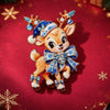 Christmas Reindeer Brooch Pin Electroplated Alloy Glaze Drip Animal Brooch For Clothing Or Bags Unisex Festive Accessory