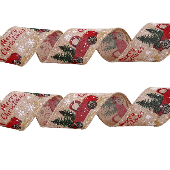 Christmas Ribbon Cloth Cartoon Style For Decorations And Gift Box Packaging