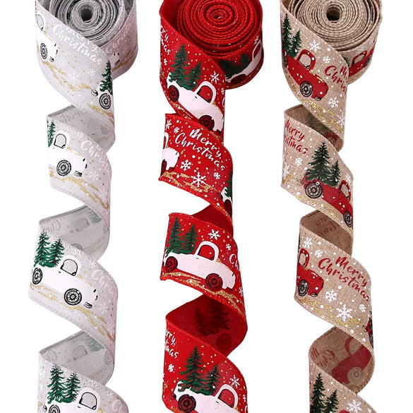 Christmas Ribbon Cloth Cartoon Style For Decorations And Gift Box Packaging
