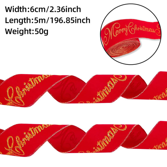 Christmas Ribbon Hanging Christmas Tree Decorations Polyester
